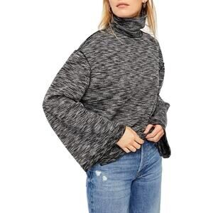 FREE PEOPLE We The Free Sunny Days Turtleneck Wide-Sleeve Sweater Size S
